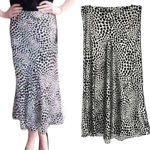 Rachel Zoe Satin Heart Print Pull On Midi Skirt